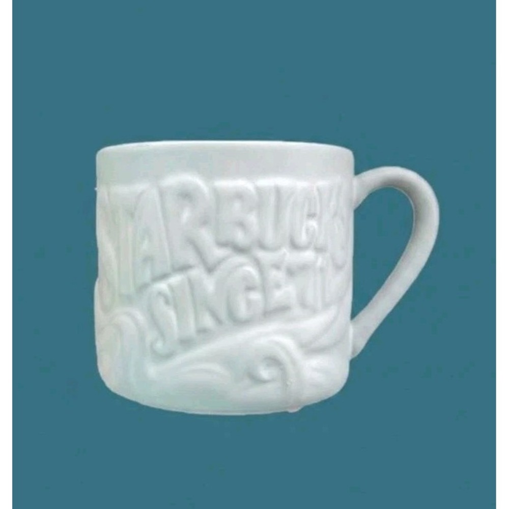 Starbucks Mermaid Starbucks Since 71 Slate Gray Embossed 12 oz Ceramic Mug Cup